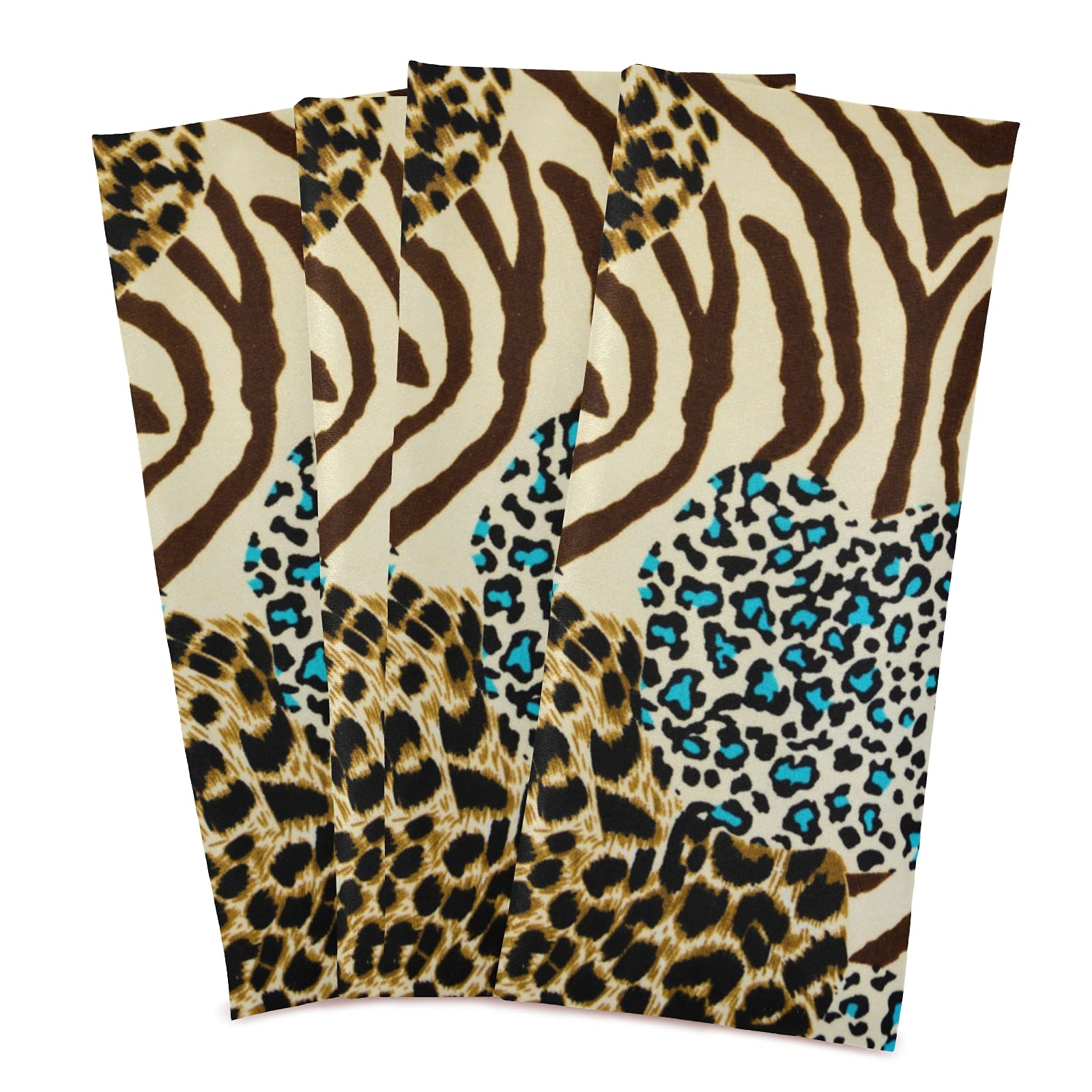 Vintage Tiger Zebra Leopard Print Kitchen Towels - Set of 4 Super Absorbent Soft Dishcloths (18