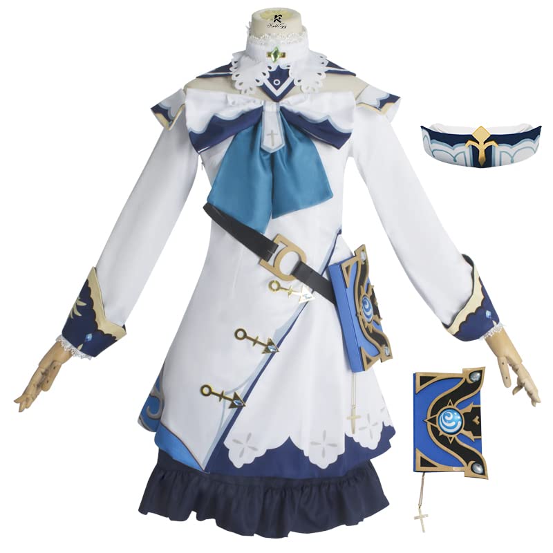 KELLOGG Genshin Impact Hu Tao Venti Amber Cosplay Costume Full Set - Halloween Anime Game Character Outfit for Conventions & Roleplay