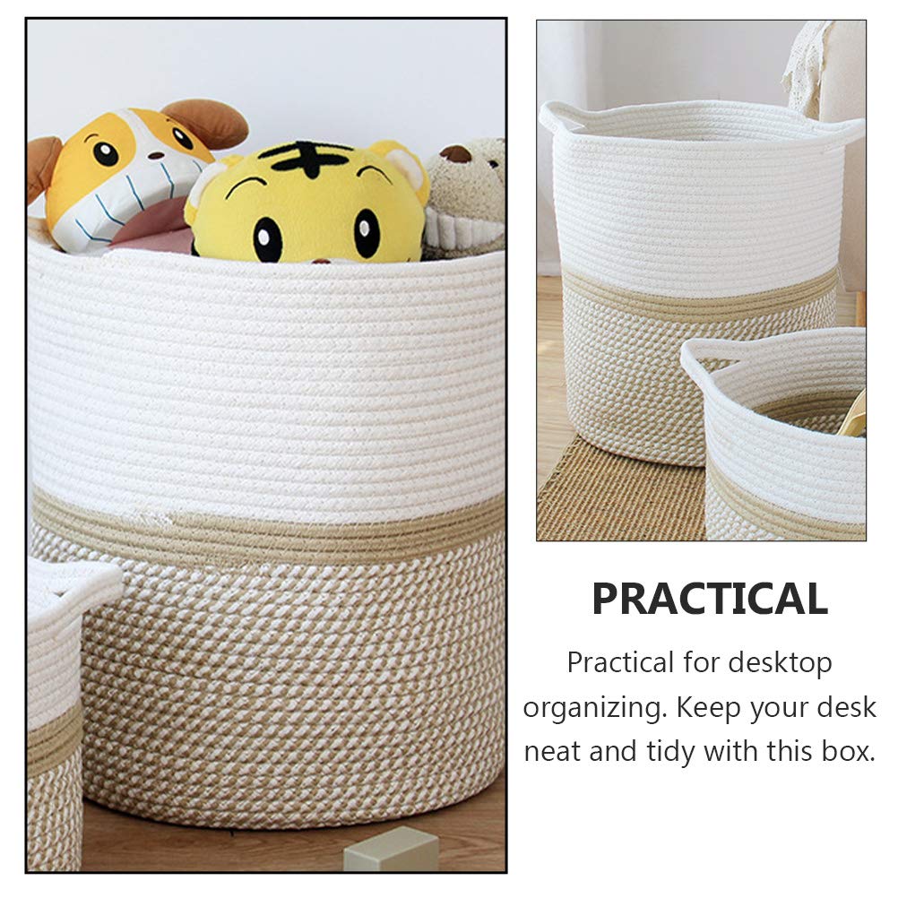 Extra Large Cotton Woven Storage Basket - Foldable Hamper for Blankets, Toys & Organizing | White Rope Bin for Kids, Pets & Home Organization | Perfect for Nursery, Playroom & Laundry Room Storage