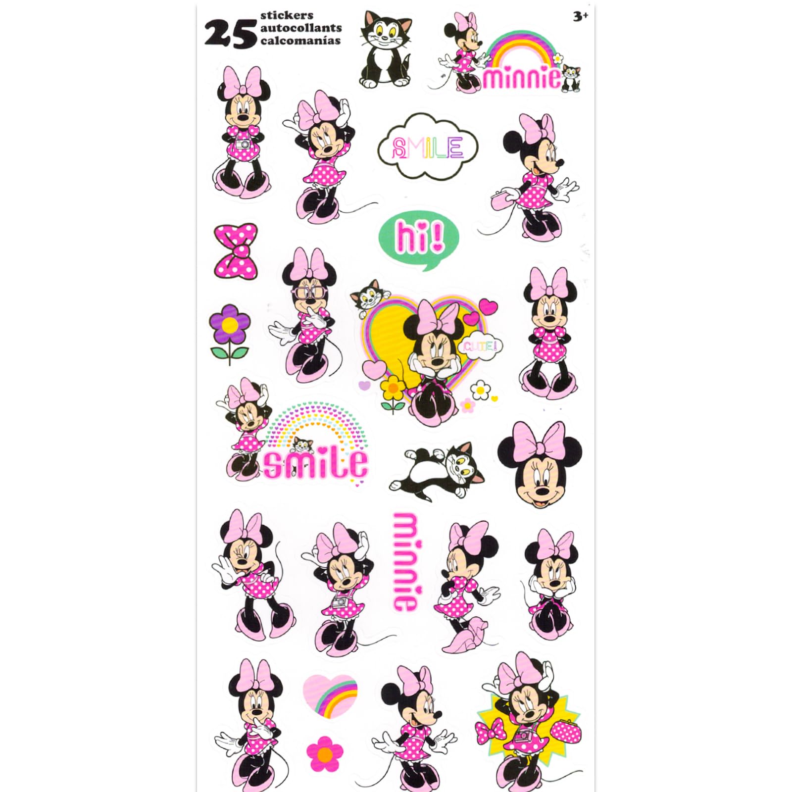 Disney Minnie Mouse Reusable Tote Bags Set - 3 Pack Large Grocery Shopping Bags with Minnie Mouse Stickers | Perfect for Grocery Shopping, Beach Trips, and Disney Theme Park Visits