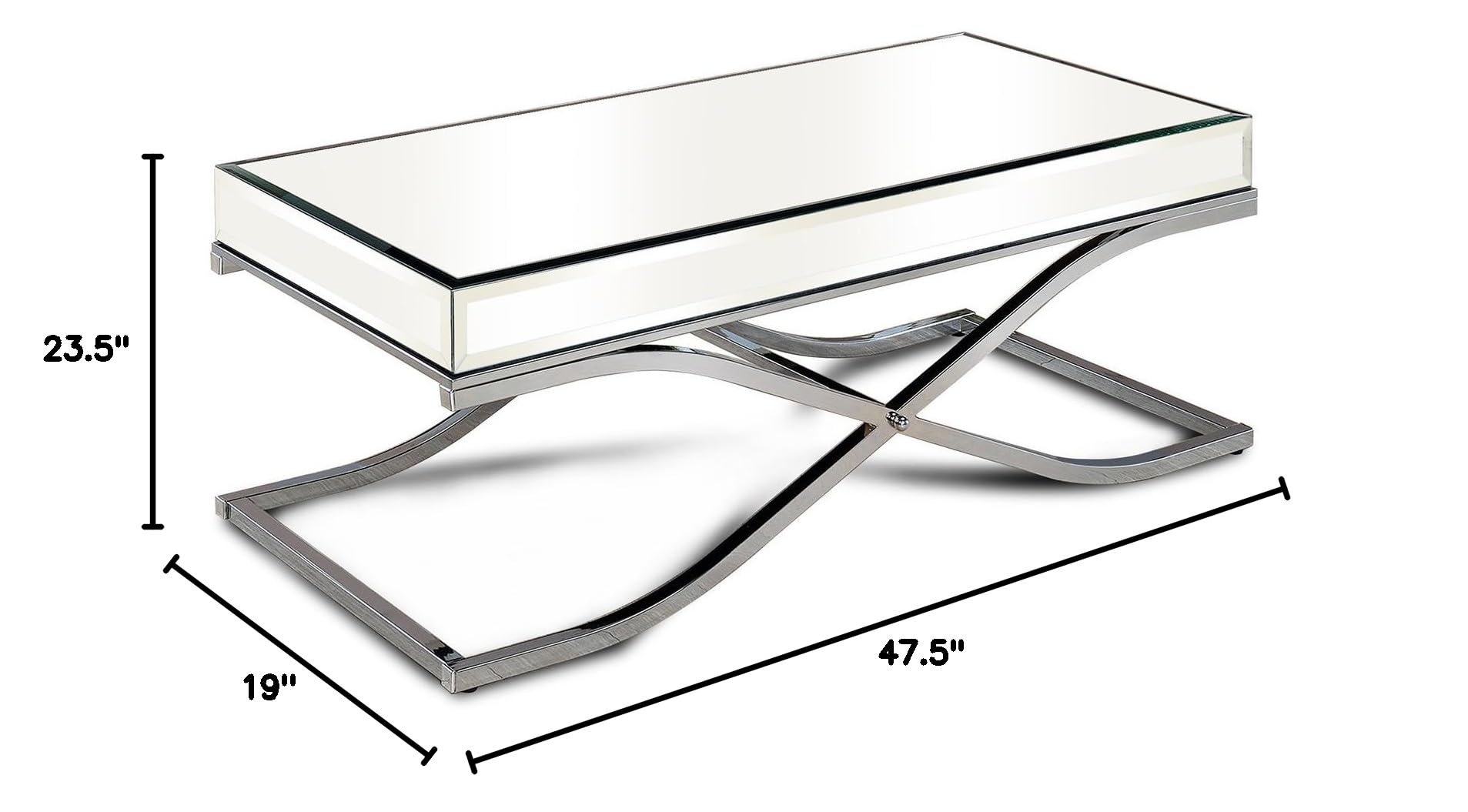 Luxy Modern Chrome Coffee Table Set for Living Room - Stylish & Durable Home Decor for Small Spaces, Apartments & Lounge Areas