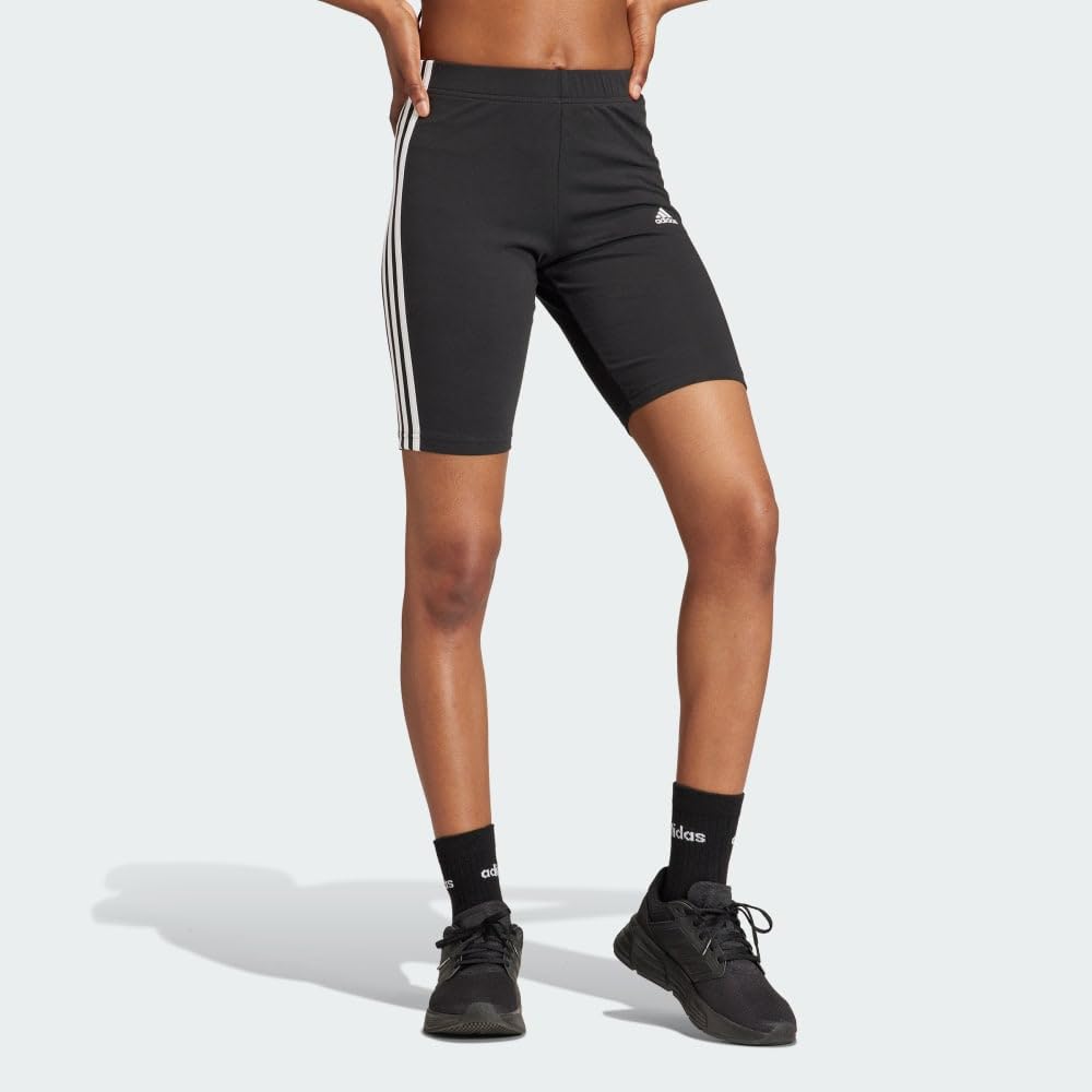 Adidas Women's Essentials 3-Stripes Bike Shorts - Breathable Workout Shorts for Running, Yoga & Gym - Comfortable Athletic Wear for Active Lifestyles