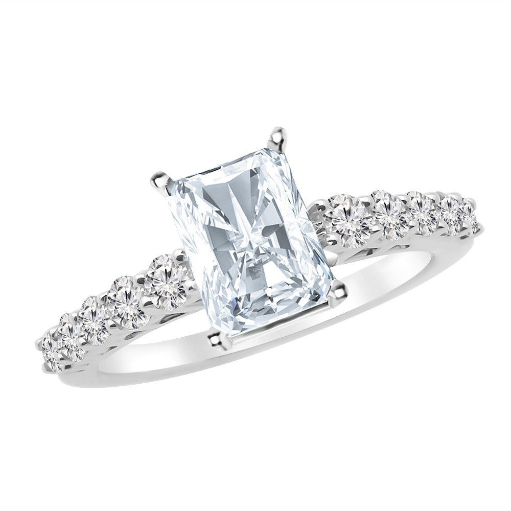 14K White Gold 3.75 Carat Lab Grown Diamond Radiant Cut Engagement Ring (E-F Color, VS2-SI1 Clarity) - Perfect for Proposals, Anniversaries & Special Occasions