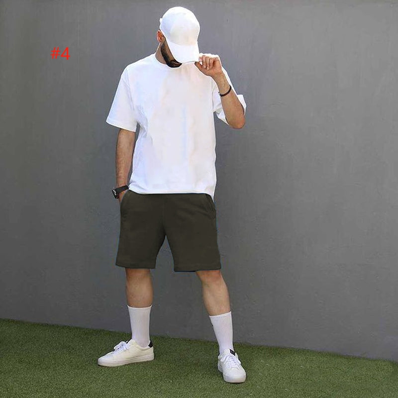 Men's Casual Short Sleeve T-Shirt and Shorts Set - Comfortable Summer Outfit for Beach, Gym, and Everyday Wear
