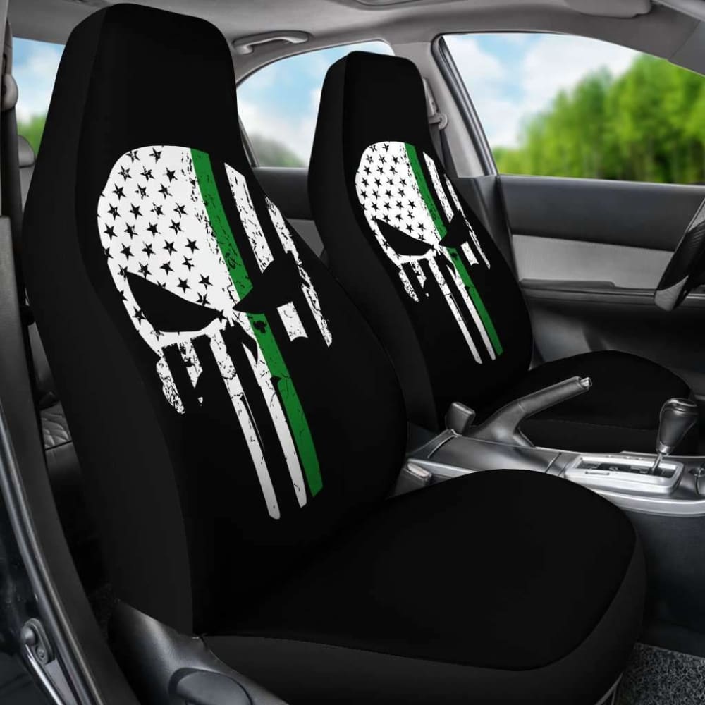 Punisher Skull USA Flag Car Seat Covers - Durable & Stylish for Trucks, SUVs & Jeeps - Perfect for Military & Patriotic Enthusiasts