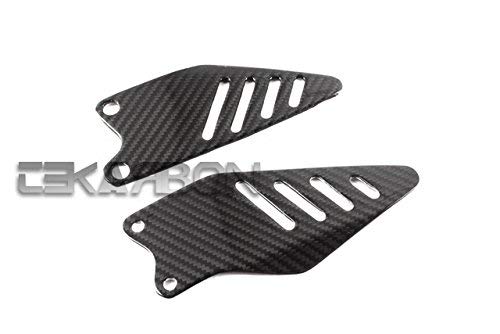 Premium Carbon Fiber Heel Plates for Kawasaki ZX6R (2009-2016) - 2x2 Twill Weave - Lightweight & Durable Motorcycle Footpeg Covers - Perfect for Sport Bike Riders & Track Day Enthusiasts
