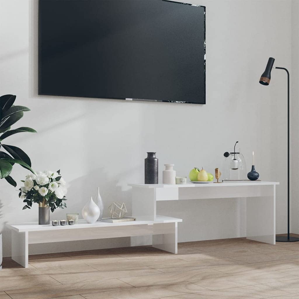 Modern High Gloss White TV Stand Entertainment Center - 71