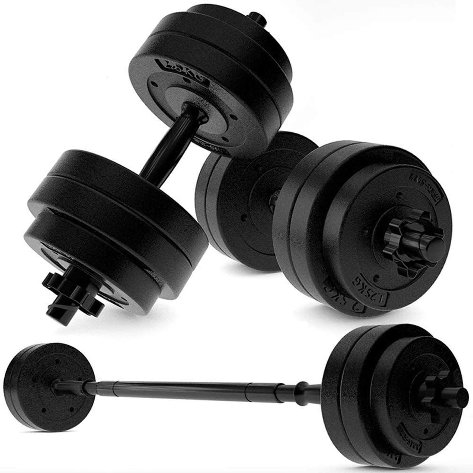 WDWL Adjustable 10kg Dumbbell & Barbell 2-in-1 Set for Home Gym, Strength Training & Weight Lifting - Perfect for Full-Body Workouts, Muscle Building & Home Fitness Equipment