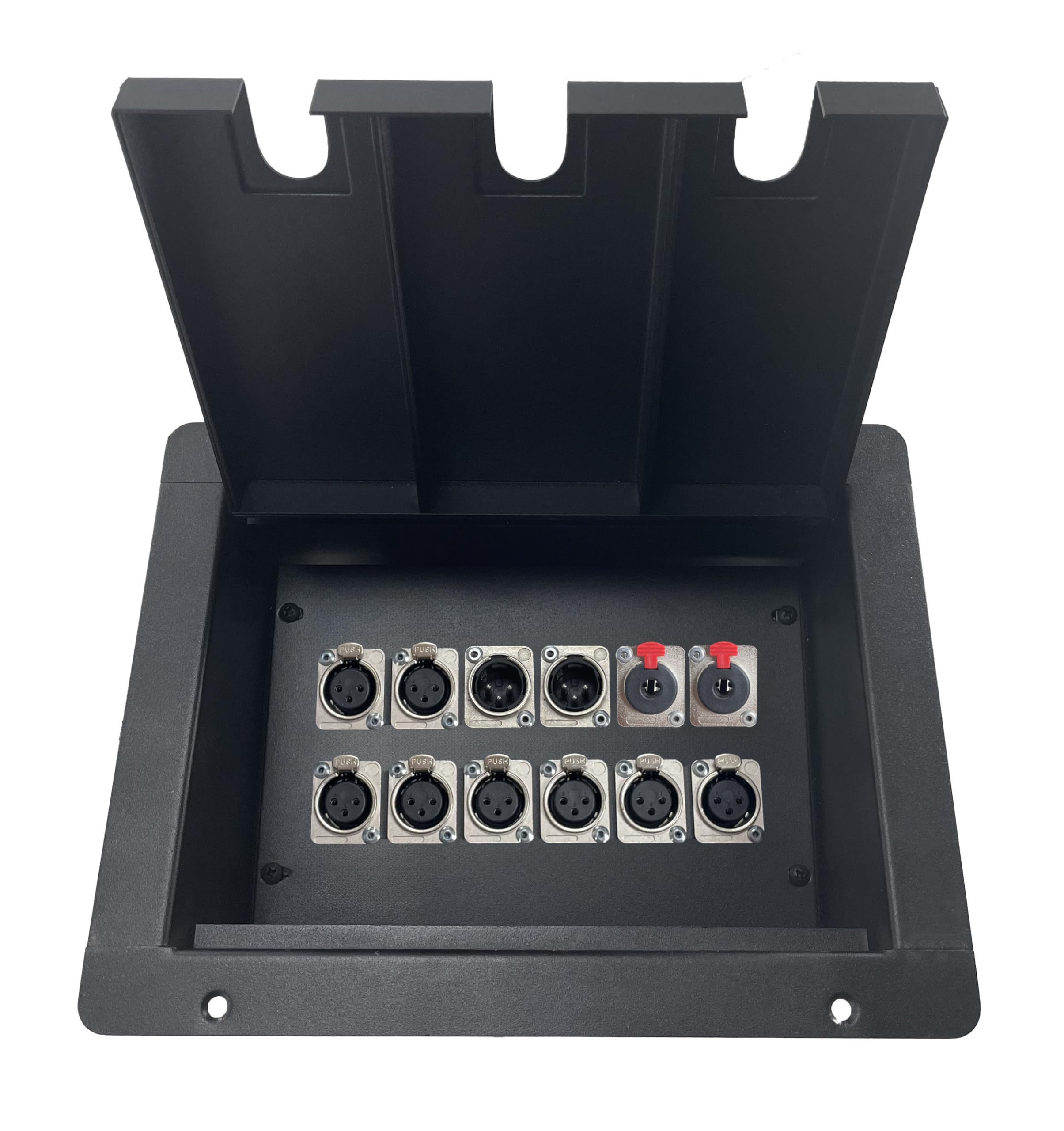 ProCraft Pro Audio Recessed Stage Pocket Floor Box - 12 XLR Channels Customizable Configuration for Live Sound, Theater, and Studio Applications