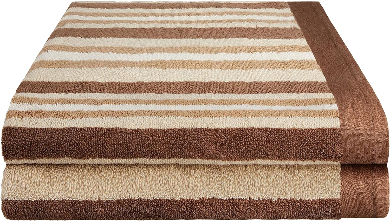 Premium Cotton Stripe 2-Piece Bath Sheet Set - Ultra Soft & Absorbent Towels for Spa, Bathroom & Beach Use