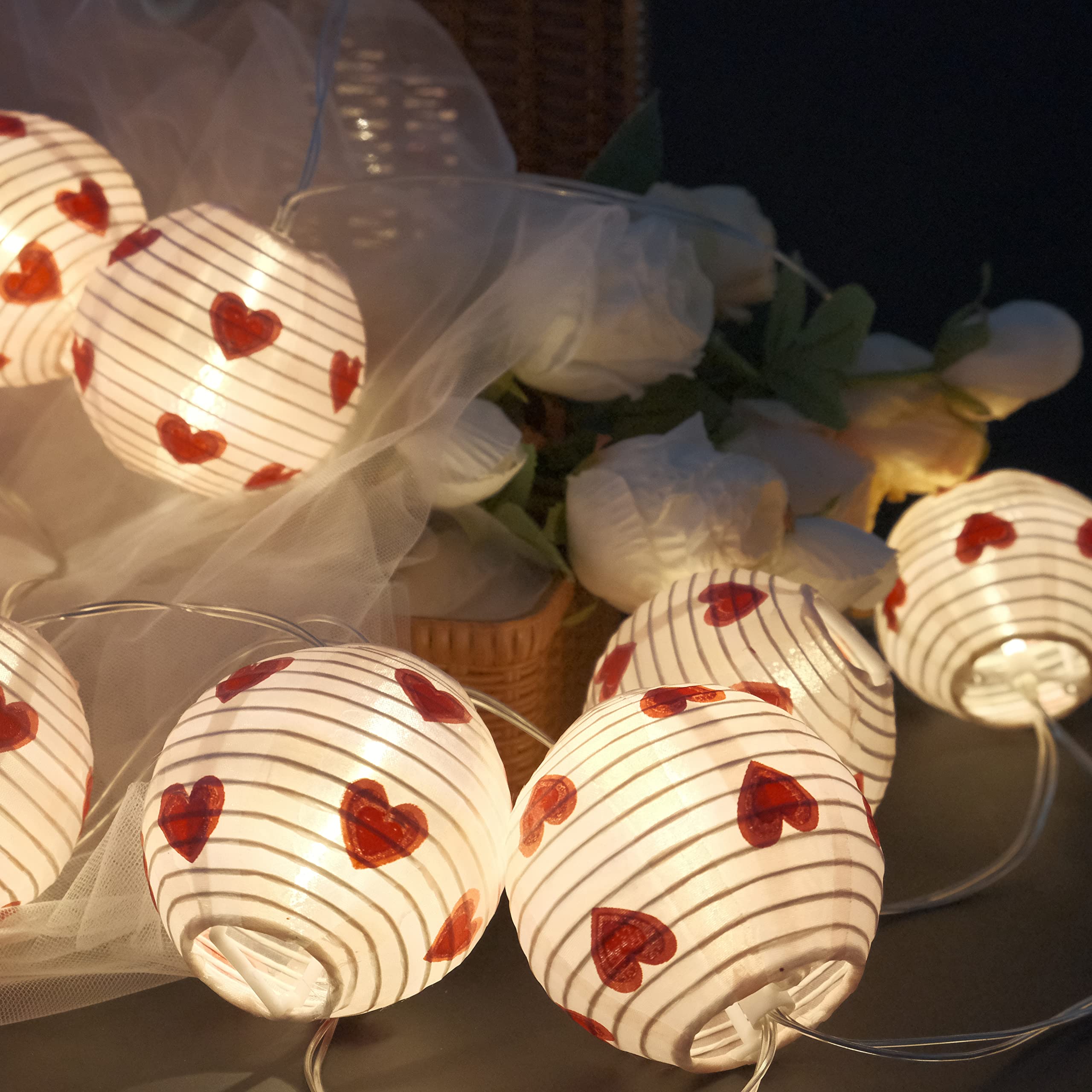 Valentine's Day Heart String Lights - 10 Count Pink LED Fairy Lights, 9.4FT Battery Operated Hanging Decor for Bedroom, Wedding, Party, Proposal | Romantic Ambiance, Home Decoration, Holiday Lighting