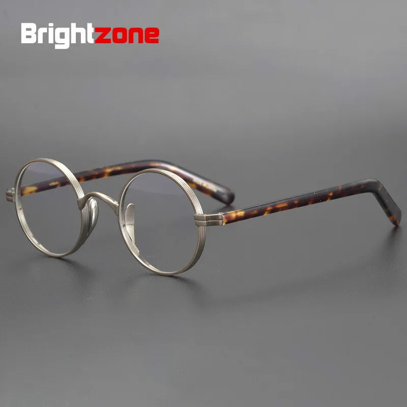 Brightzone Women's Full Rim Round Titanium Acetate Eyeglasses 17118 - Lightweight & Durable Glasses for Work, Reading & Everyday Use