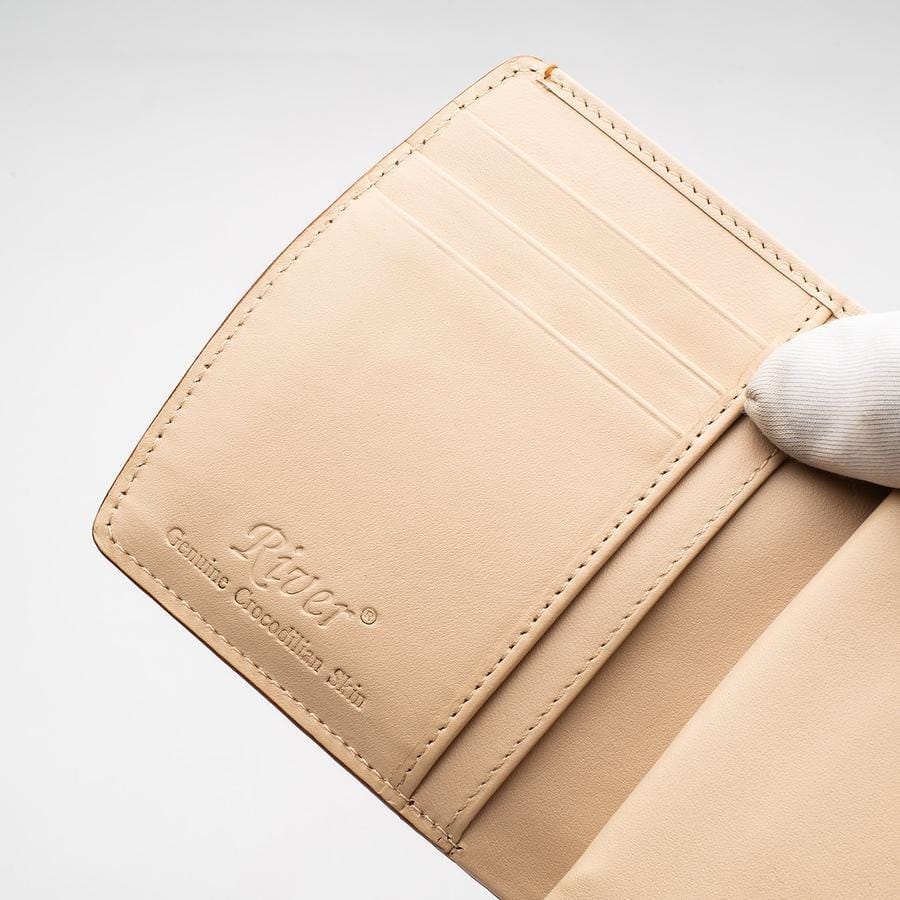 Two Tone Orange Crocodile Leather Women's Wallet - Luxury Bifold Wallet for Women - Perfect for Everyday Use, Travel & Gift Giving