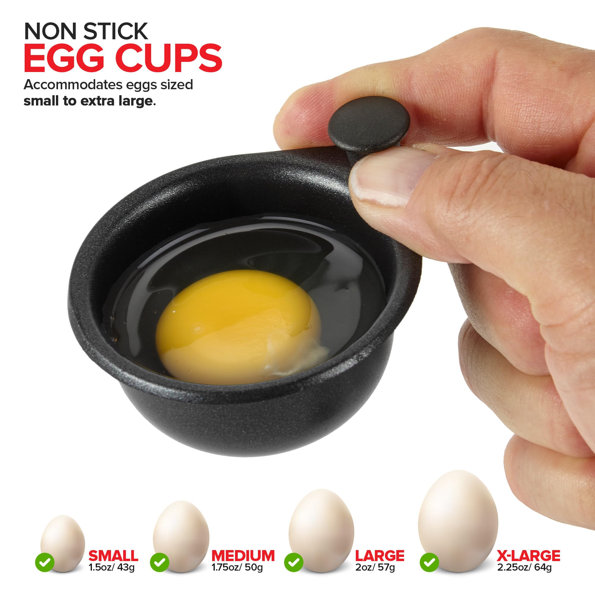 Nonstick Egg Poacher Pan with 2 Cups - Stainless Steel Poached Egg Cooker for Perfect Eggs Benedict | PFOA-Free Silicone Spatula Included | Ideal for Breakfast, Brunch & Healthy Cooking