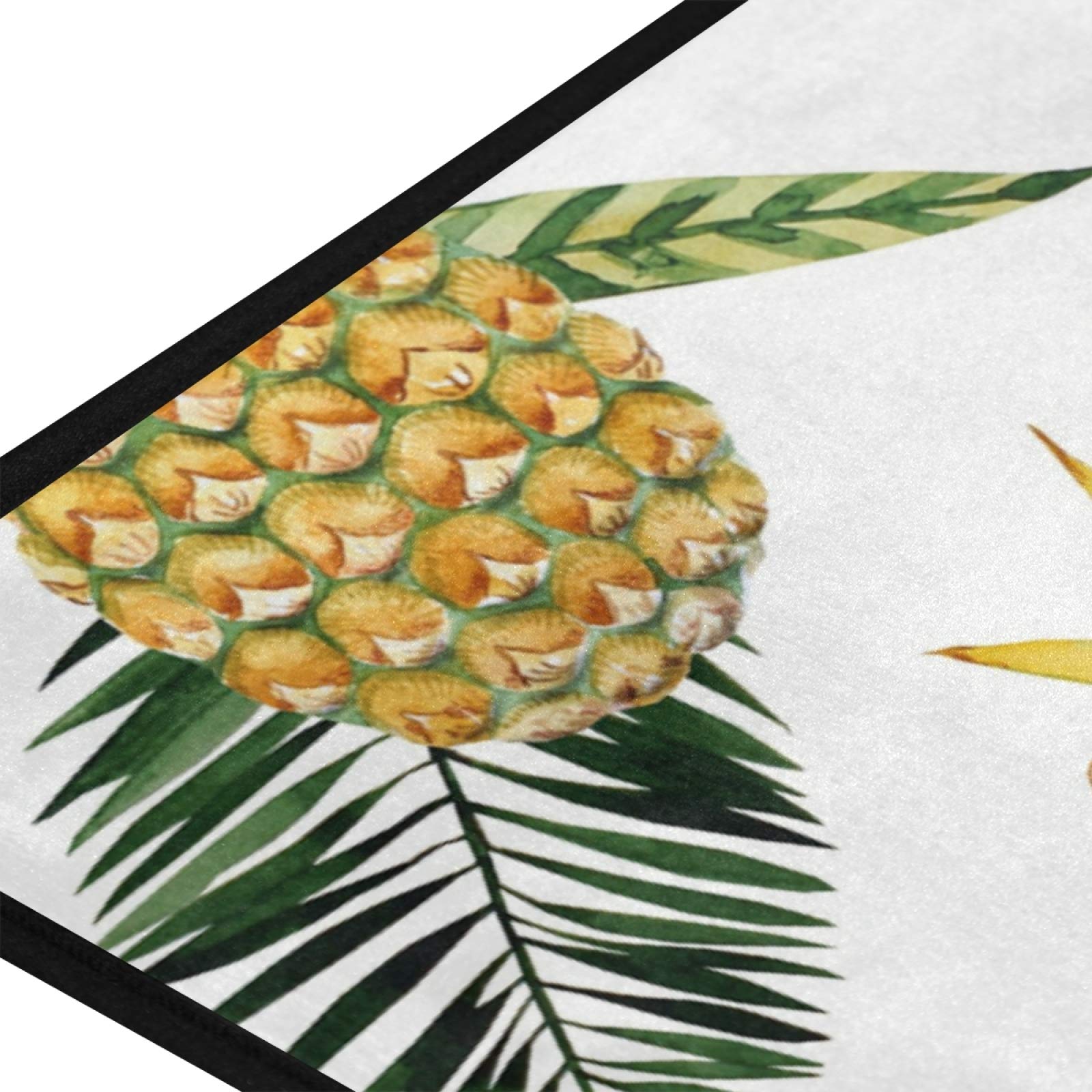 Non-Slip Kitchen Rug Mats 39x20 Inch - Tropical Pineapple Design Soft Bathroom Doormat & Runner for Home Decor - Perfect for Kitchens, Bathrooms & Entryways