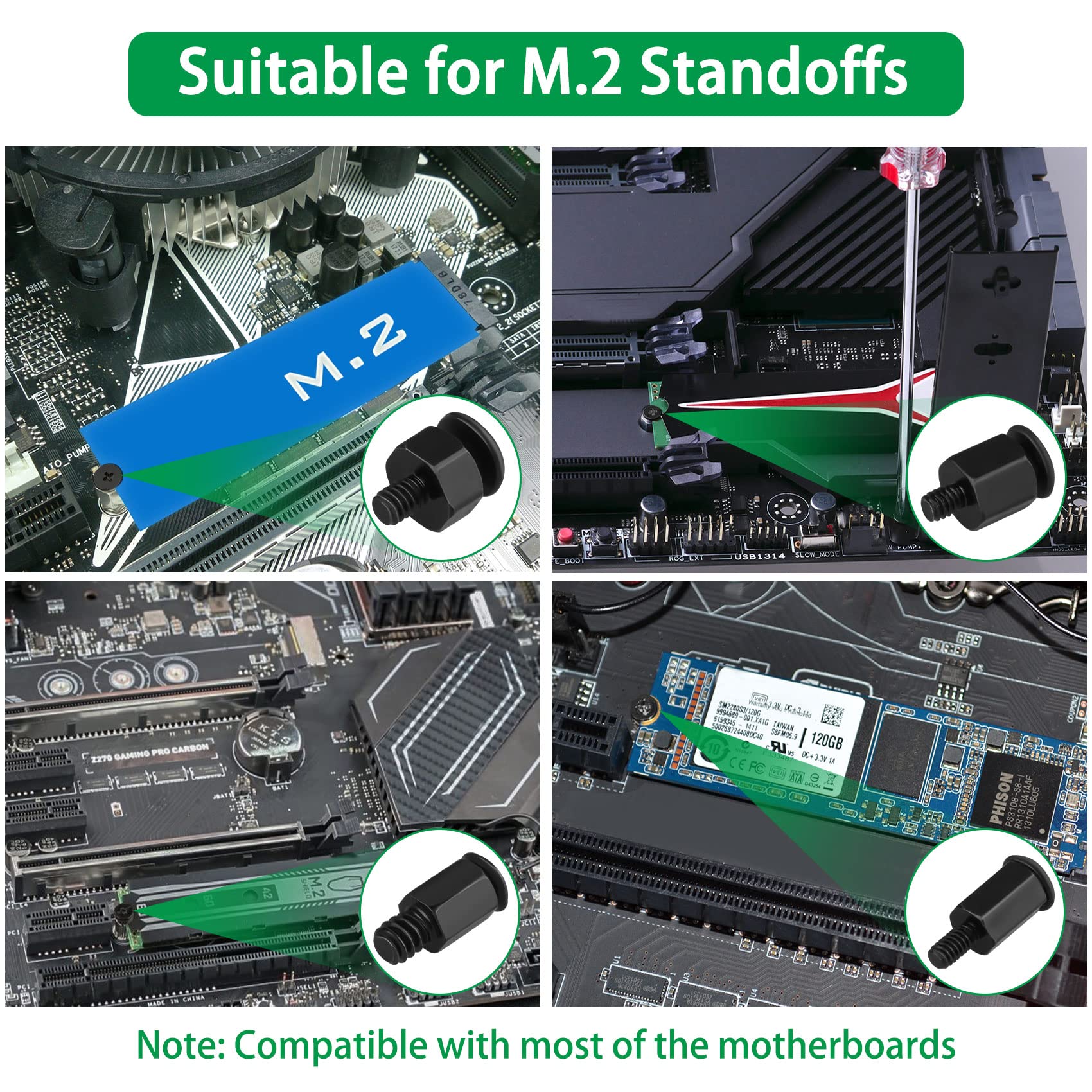 M.2 Screw Kit - 633PCS NVMe SSD Mounting Screws Set (M2/M2.5/M3) - Black Carbon Steel Laptop & Motherboard Screws with Screwdriver - Compatible with Asus, Gigabyte, MSI, Dell, HP, IBM - Perfect for PC Building, SSD Installation & Computer Repair