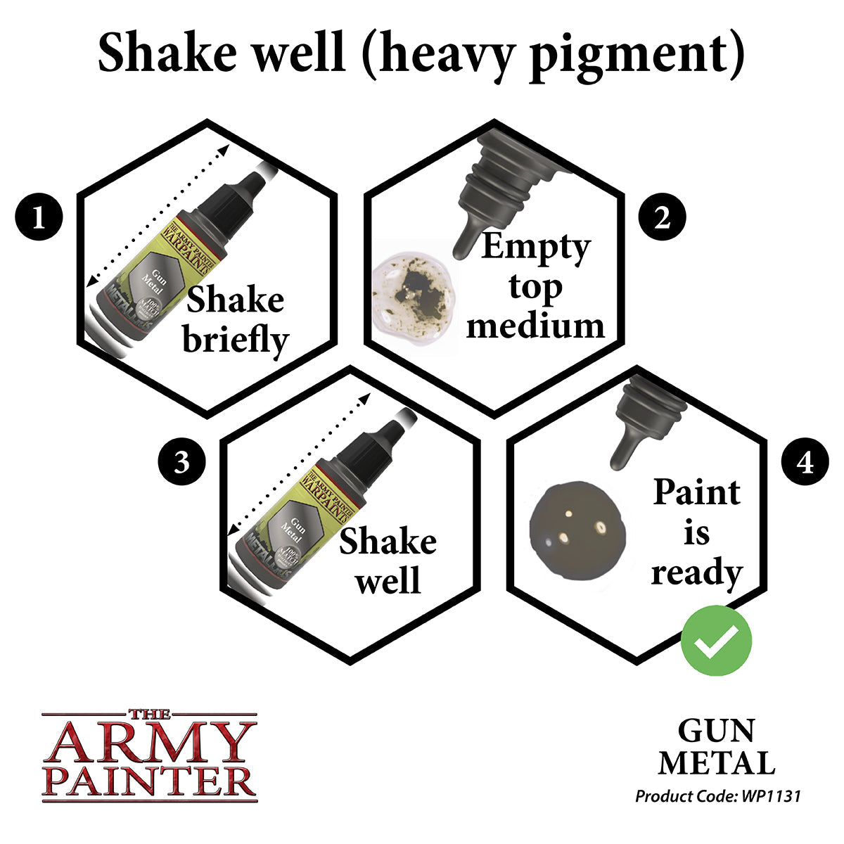 Warpaints Metallics Gun Metal - Premium Metallic Paint for Miniatures & Models - Perfect for Warhammer, D&D, and Cosplay