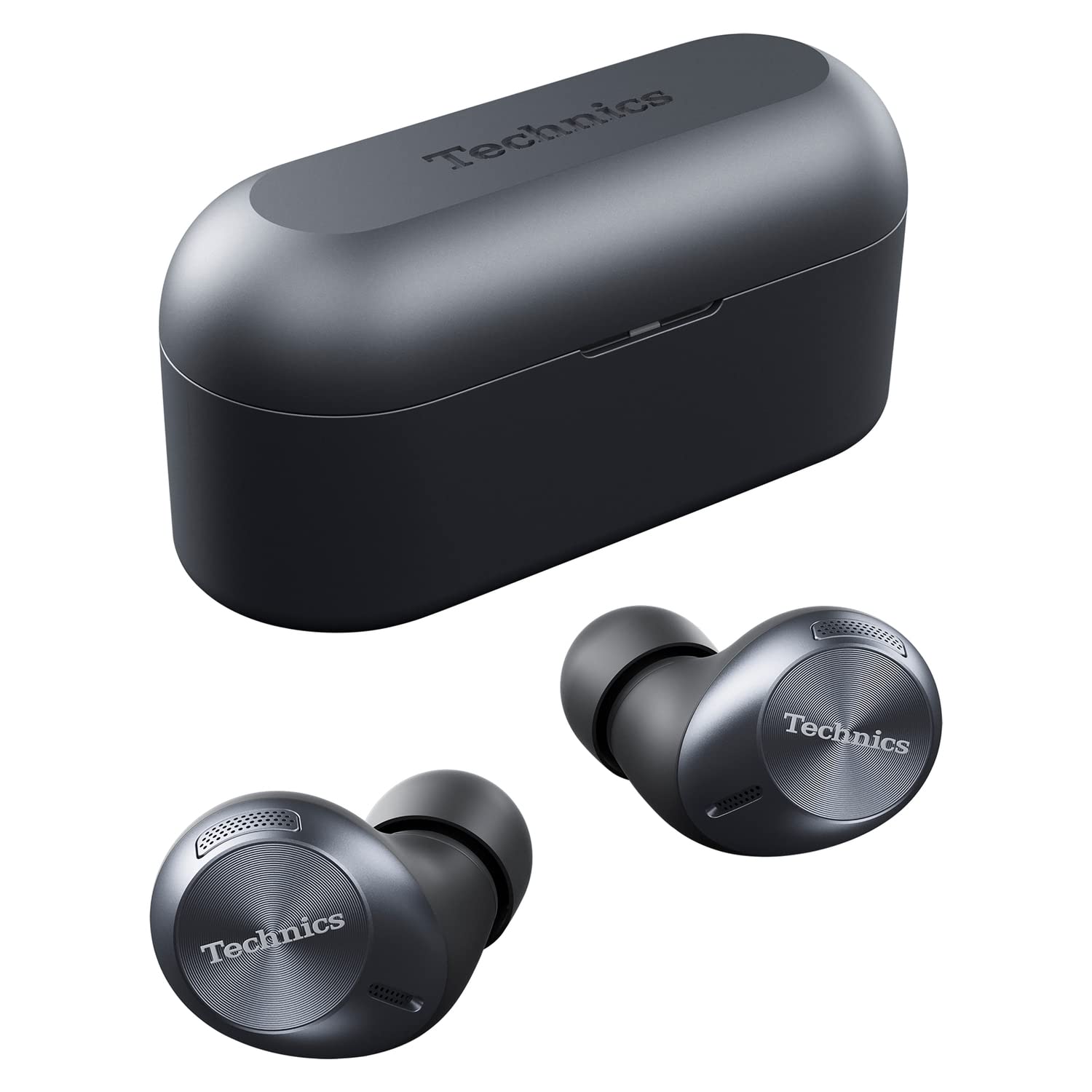 Technics EAHAZ40PK True Wireless Stereo Bluetooth Earbuds with Charging Case - In-Ear Headphones with Built-in Mic for iPhone/Android (Black) - Perfect for Gym, Commuting & Travel