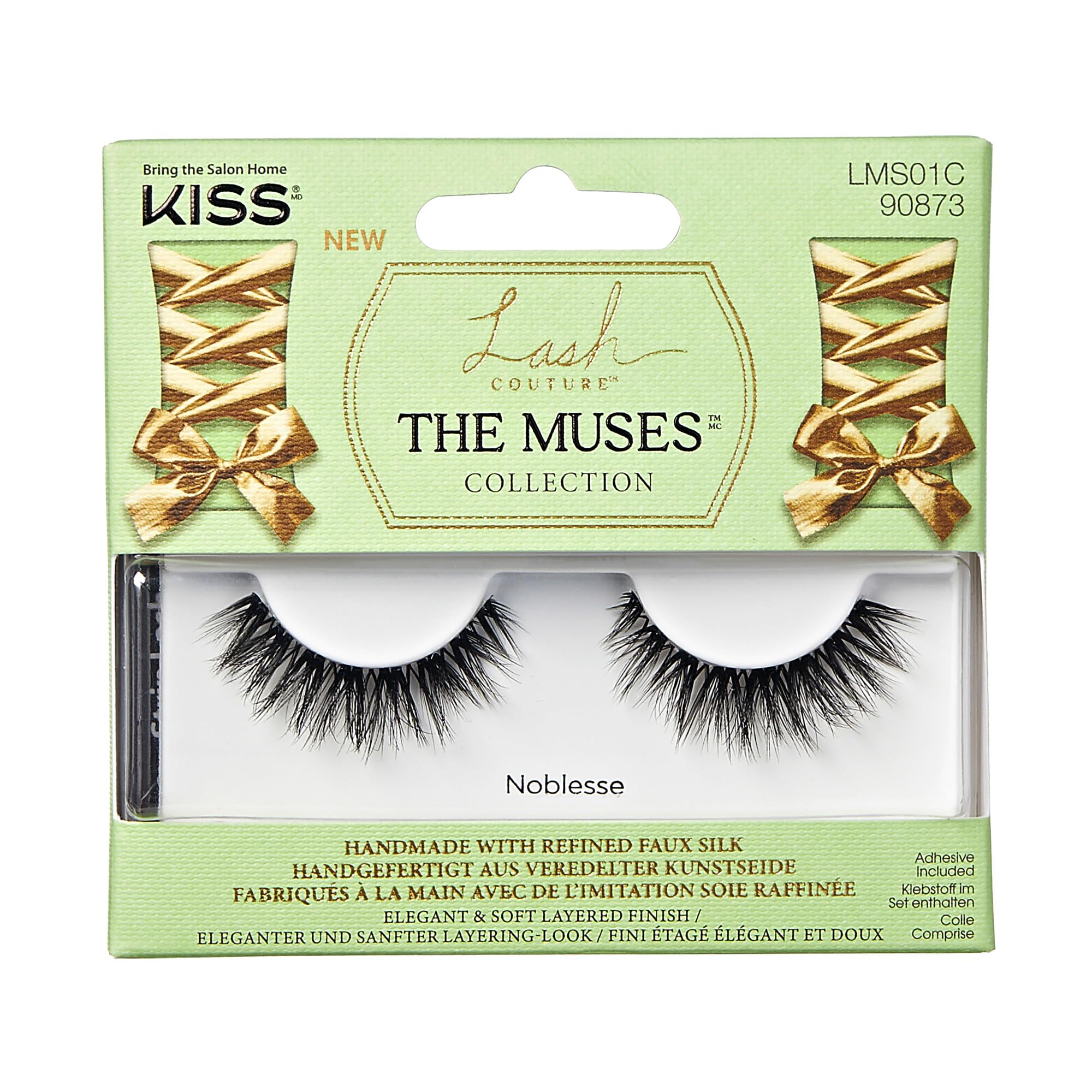 KISS Lash Couture Muses Collection False Eyelashes - Style 01, Natural Look, Reusable, Cruelty-Free Lashes for Everyday Wear & Special Occasions