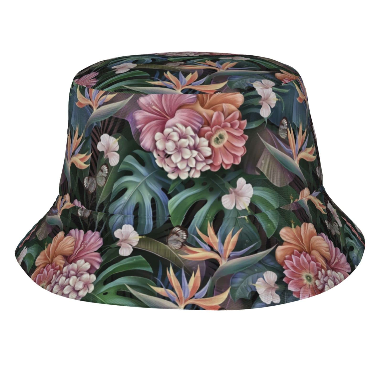 Vintage Black Rose Bucket Hat - Unisex Sun Hat for Men & Women | UV Protection Wide Brim Travel Beach Hat for Outdoor Activities, Summer Vacations & Music Festivals