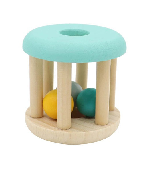 Two Tone Wooden Baby Shaker Rattle - Natural Wooden Musical Toy for Infants & Toddlers - Perfect for Sensory Play, Early Learning & Developmental Activities