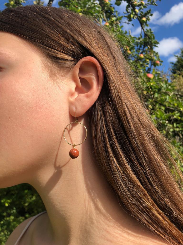 Fire Goldstone Earrings for Women – Sparkling Crystal Dangle Earrings for Party, Wedding & Evening Outfits | Hypoallergenic & Lightweight Jewelry Gift
