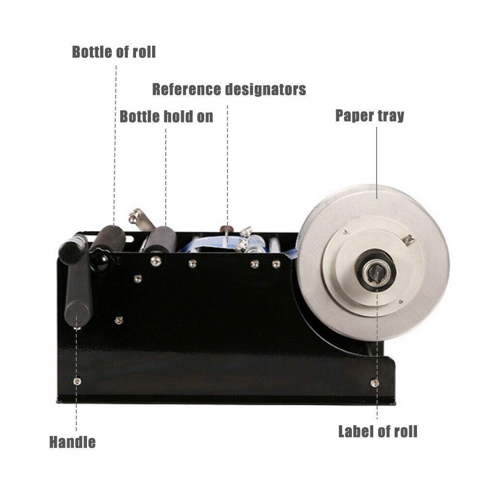 Semi-Automatic Bottle Labeling Machine - Adjustable Round Bottle Labeler for 0.59-4.7 Inch Containers | Perfect for Home Brewing, Cosmetics & Small Business Packaging