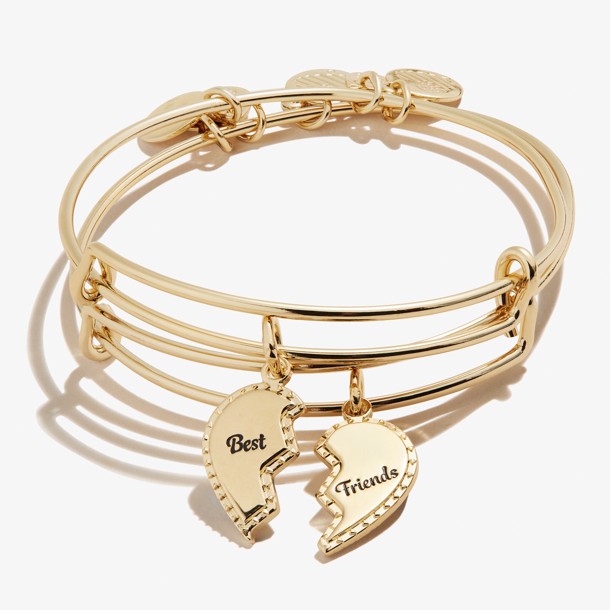 Best Friends Charm Bangle Bracelet Set of 2 - Matching Friendship Jewelry for Women & Girls - Perfect for Gifts, Anniversaries, and Everyday Wear