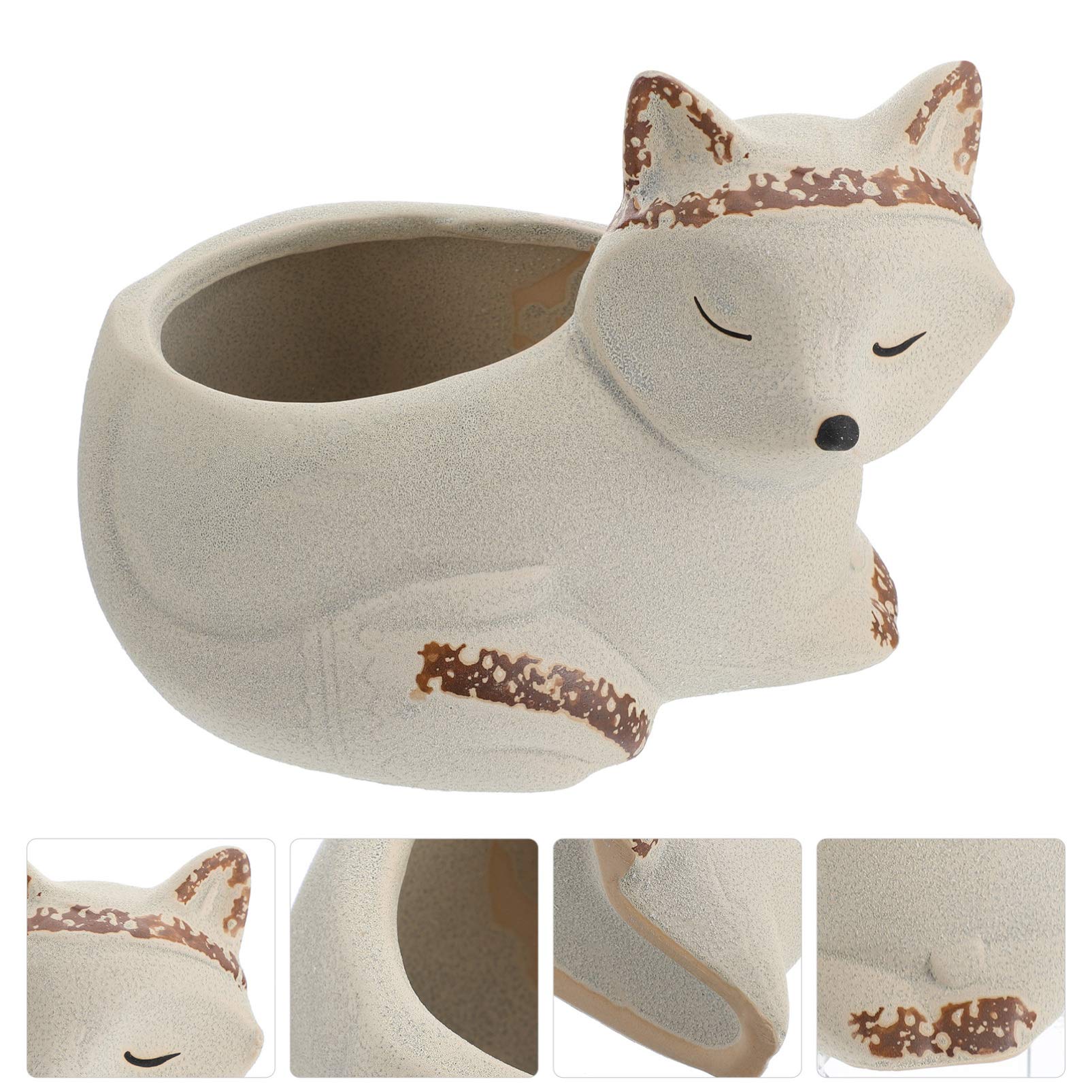1pc Cute Animal-Shaped Ceramic Succulent Planter - Modern Decorative Flower Pot for Plants, Home & Office Decor - Perfect for Succulents, Cacti, and Small Indoor Plants