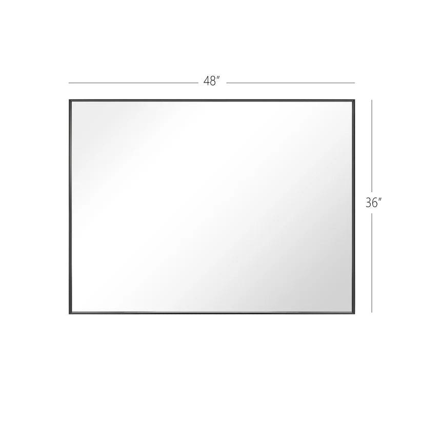 Sleek Modern Black Aluminum Framed Wall Mirror - Full Length Floor Mirror for Bedroom, Living Room & Entryway Decor