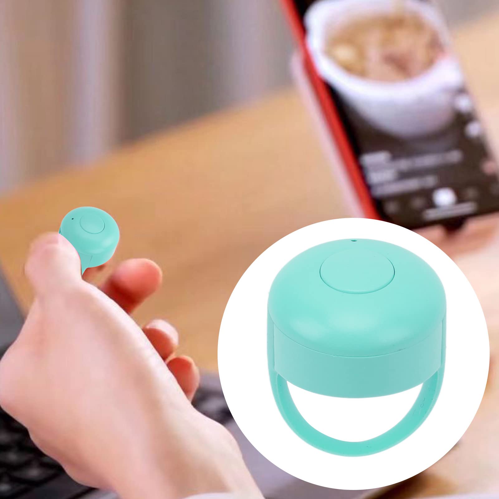 Bluetooth Video Controller Ring - TikTok YouTube Remote for Short Videos & Page Turning - Blue