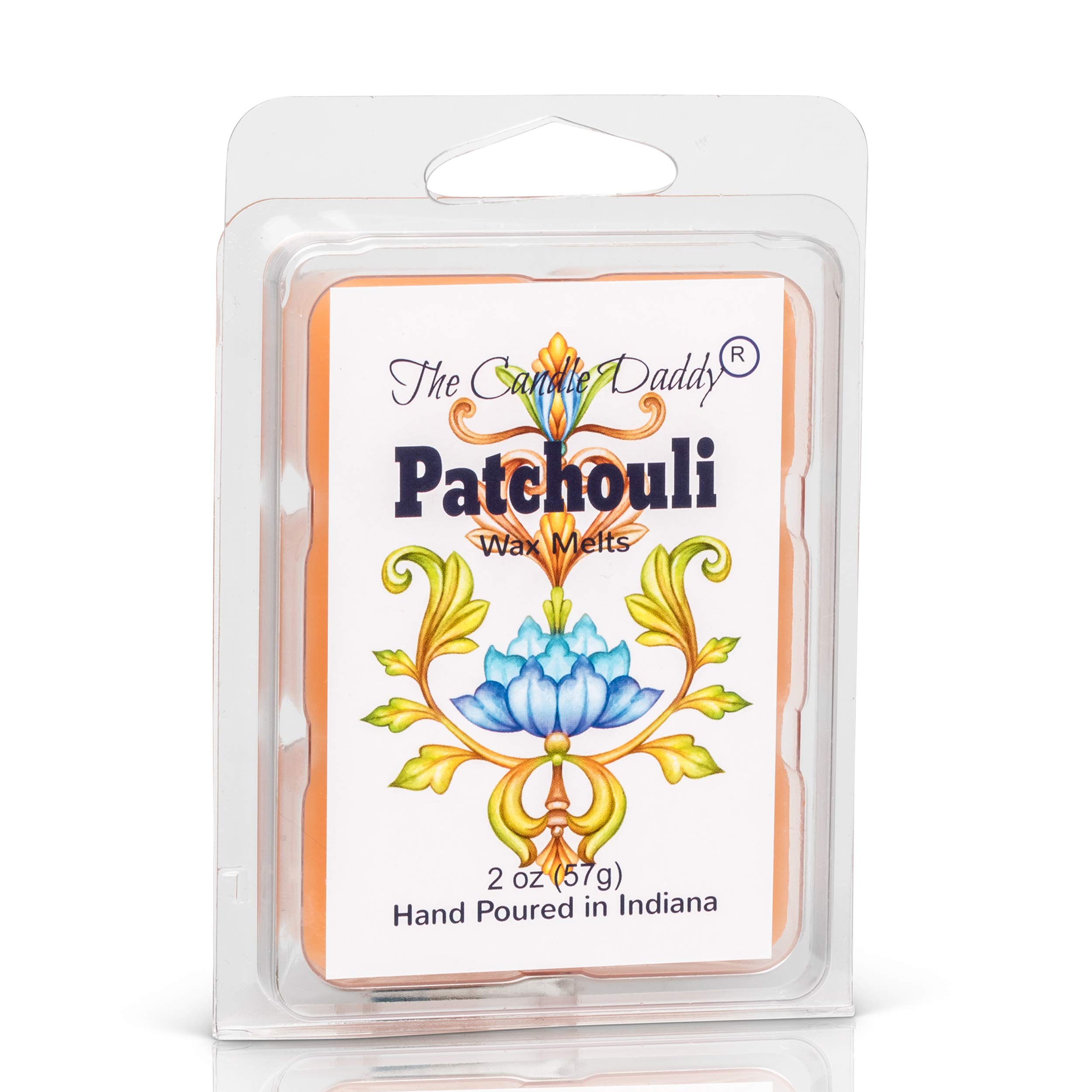 Patchouli Scented Candles & Wax Melts Set - 6 oz Candle & 3 x 2 oz Wax Melts for Home, Yoga, Meditation & Aromatherapy Relaxation