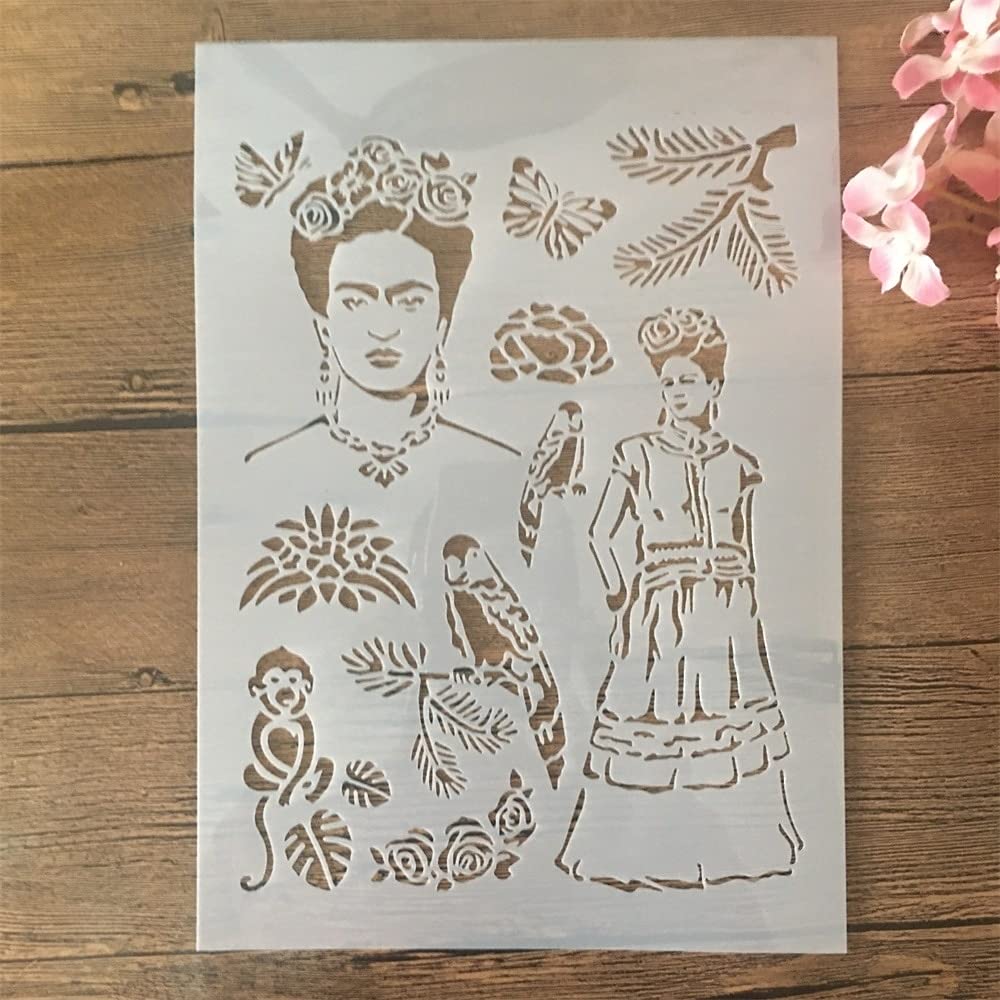 Reusable A4 29cm Forest Animals Lady Stencil for DIY Painting, Home Decor & Crafts - Perfect for Canvas Art, Wall Murals, and Scrapbooking Projects