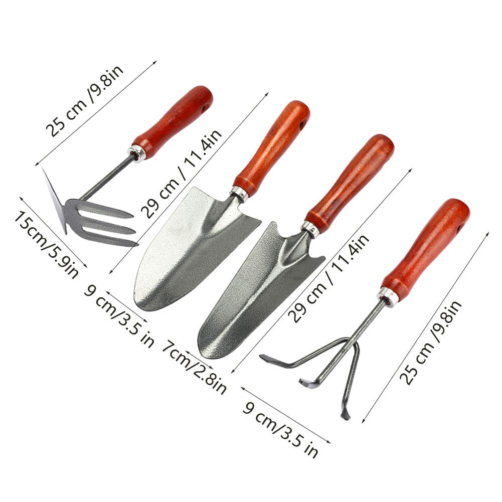 FECAMOS 10-Piece Heavy Duty Gardening Tool Set - Stainless Steel Weeding, Loosening Soil, Transplanting & Flower Planting Kit - Perfect for Home Gardeners, Landscaping & Outdoor Planting Activities