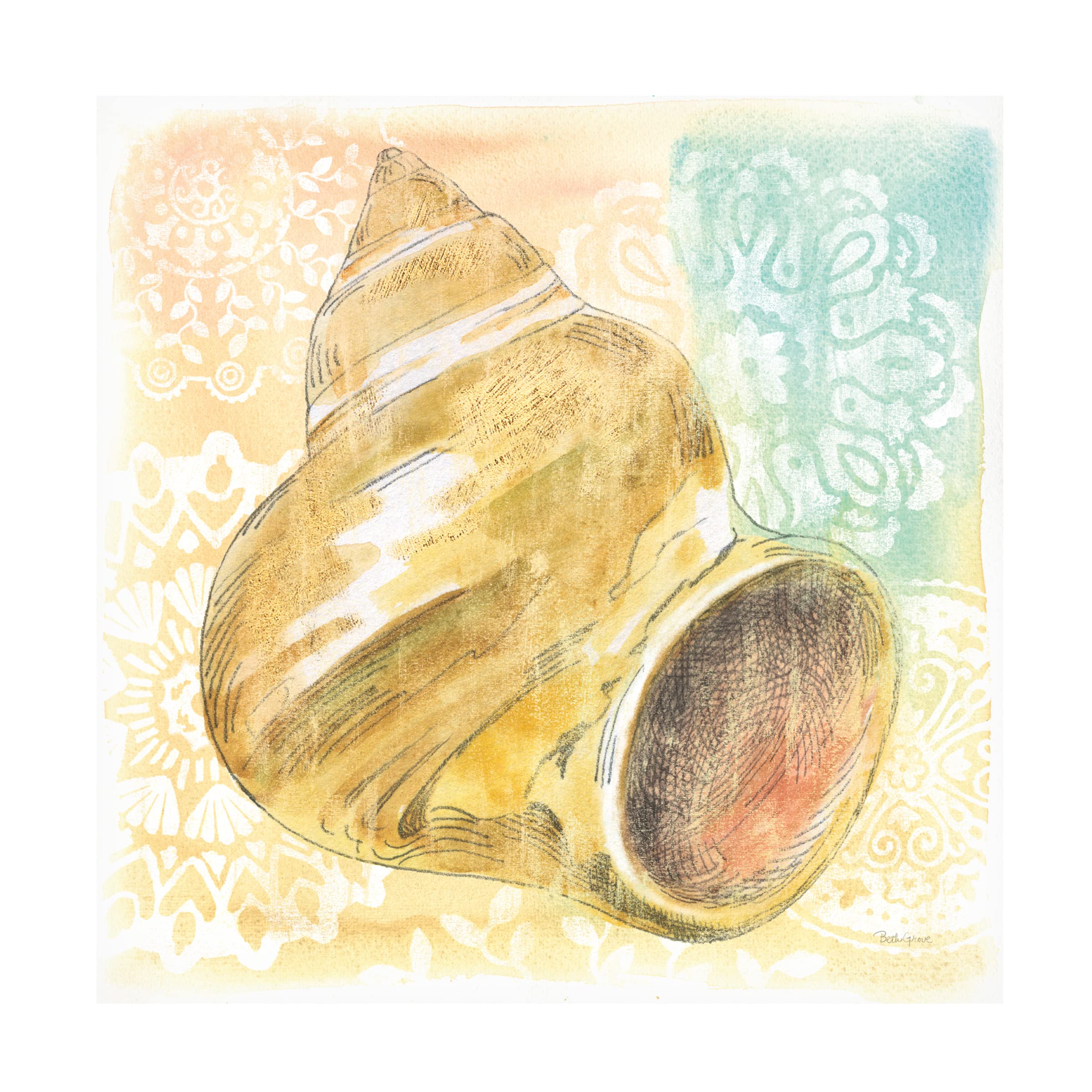 Beth Grove 'Golden Treasures II' Canvas Wall Art Print - Modern Home Decor for Living Room, Bedroom & Office | Trademark Fine Art Collection