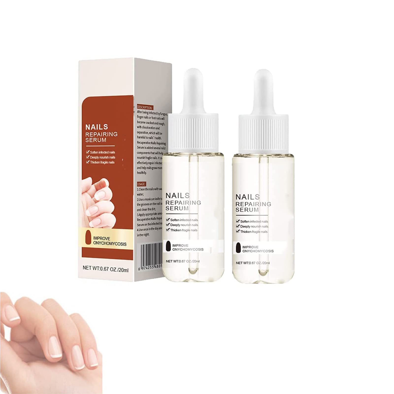 7 Days Fast Nail Growth Serum - Strengthening & Repairing Nail Treatment with Cuticle Oil - Natural Nail Care Essence for Stronger, Healthier Nails - Perfect for Brittle, Weak Nails & Toenail Care (2 Pack) - Ideal for Salon Professionals & Home Manicures