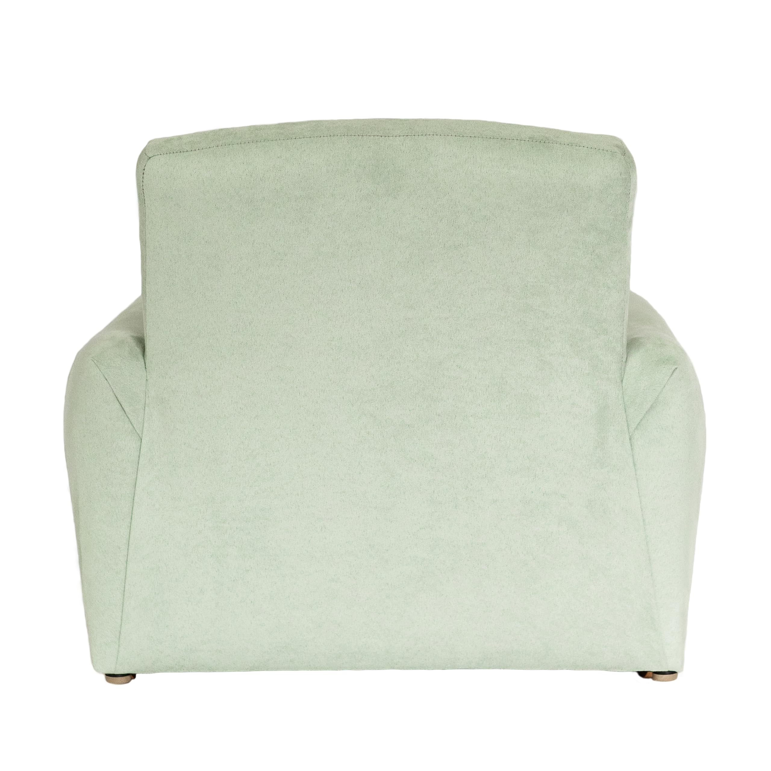 Personalized Kids Rocking Chair with Name - Toddler Upholstered Armchair in Seafoam Green Suede | Comfortable Nursery Furniture for Reading Nook, Bedroom Decor & Gift Ideas
