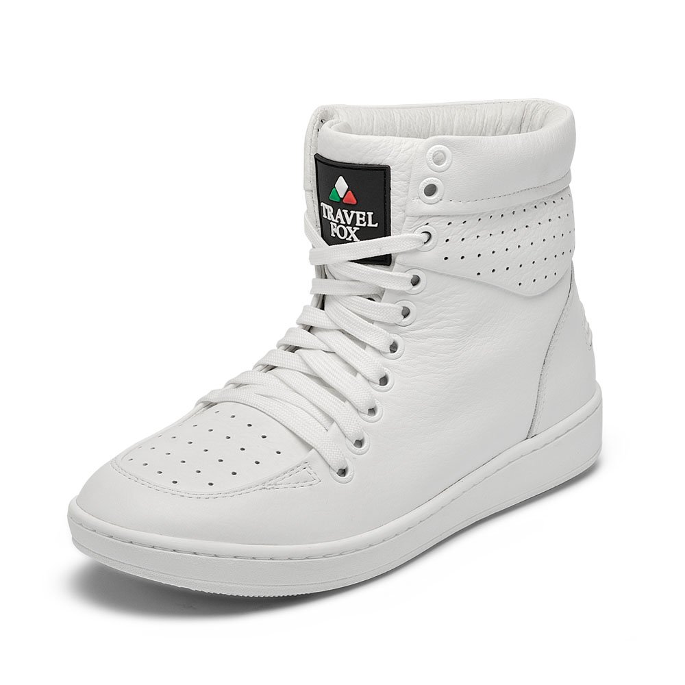 TRAVEL FOX Unisex 900 Nappa Leather Round Toe Lace-Up High-Top Sneakers - Comfortable Casual Shoes for Walking, Travel & Everyday Wear