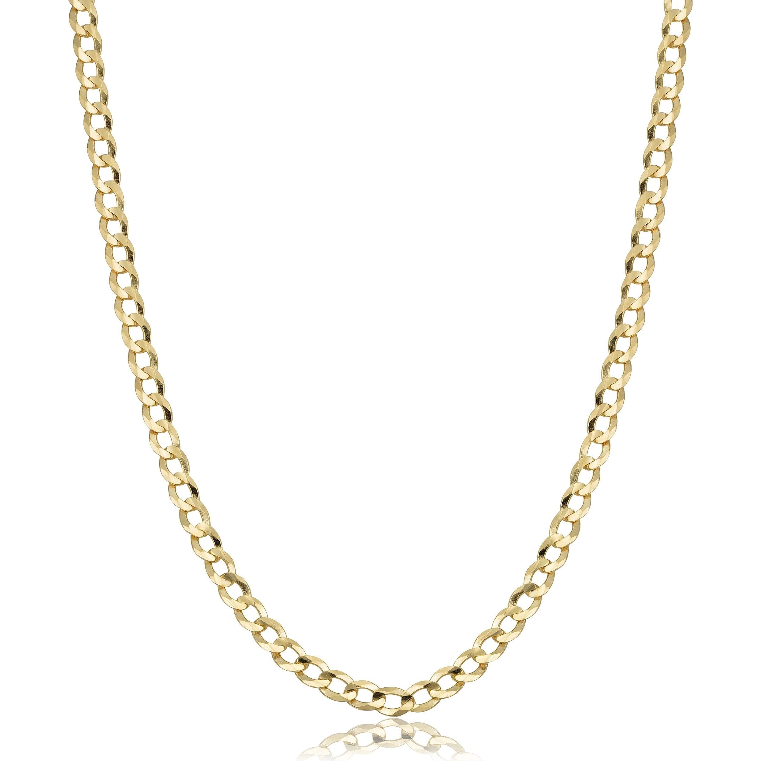 14K Yellow Gold Cuban Link Chain Necklace 2.2MM-3.5MM - 14 Karat Solid Gold Curb Chain for Men & Women - Perfect for Everyday Wear, Gifts & Special Occasions