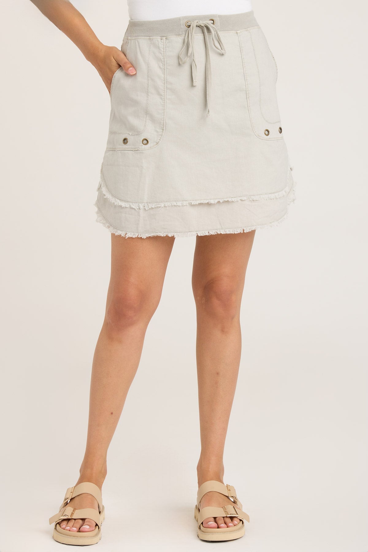 Hargen Women's Tiered Flowy Skirt - A-Line Midi Skirt with Pockets for Casual, Office & Date Night Outfits | Perfect for Spring, Summer & Fall Fashion