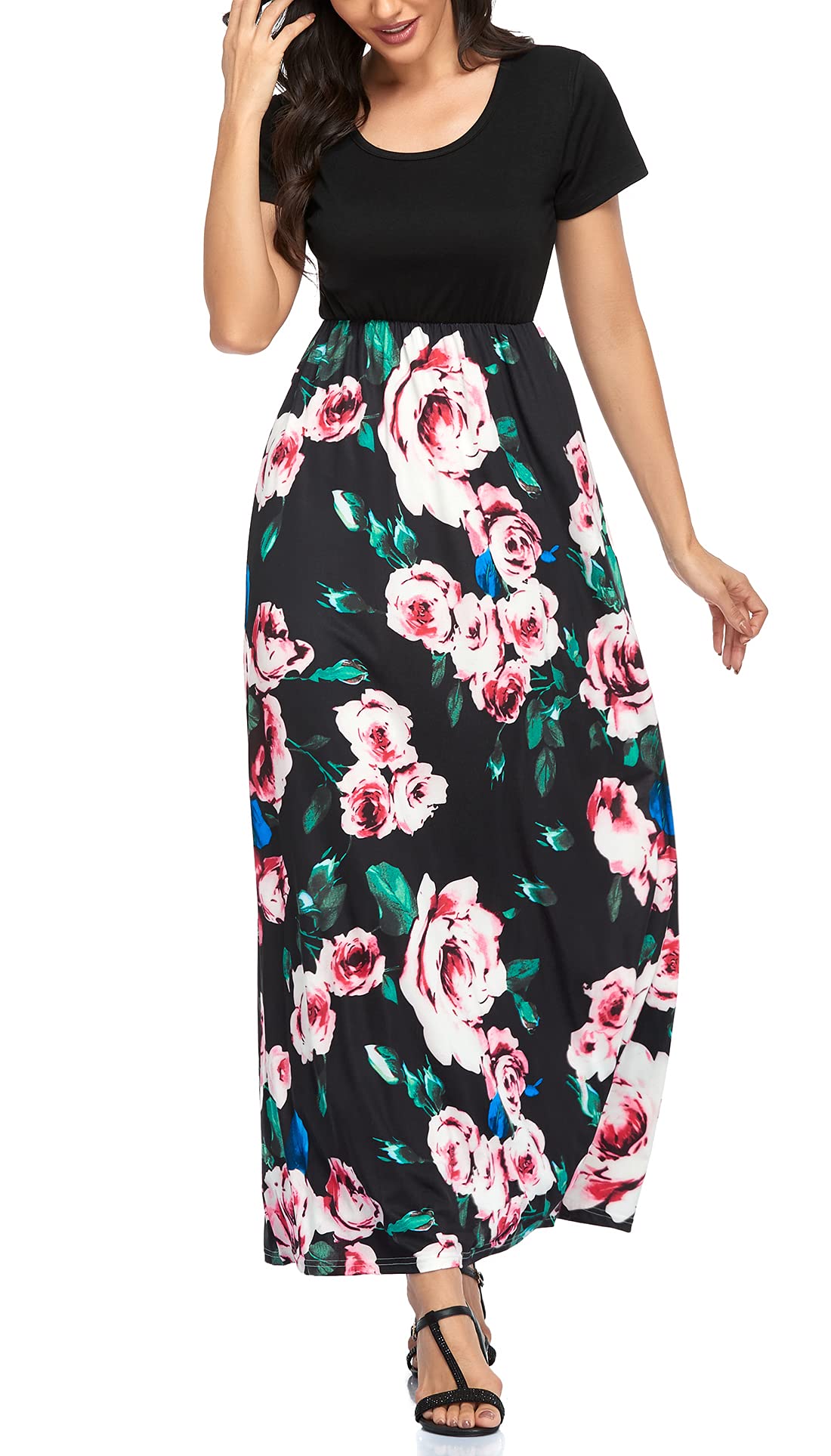 Stylish Mommy Jennie Women's Summer Short Sleeve Casual Maxi Dresses - Perfect for Beach Vacations, Outdoor Parties & Everyday Wear