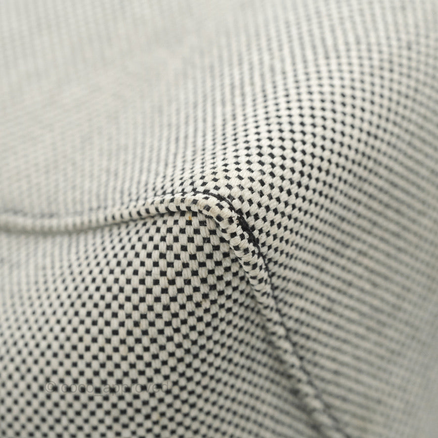 Celine Small Sangle Bucket Bag in Black & Grey Textile with Gold Hardware - Perfect for Work, Travel & Everyday Luxury