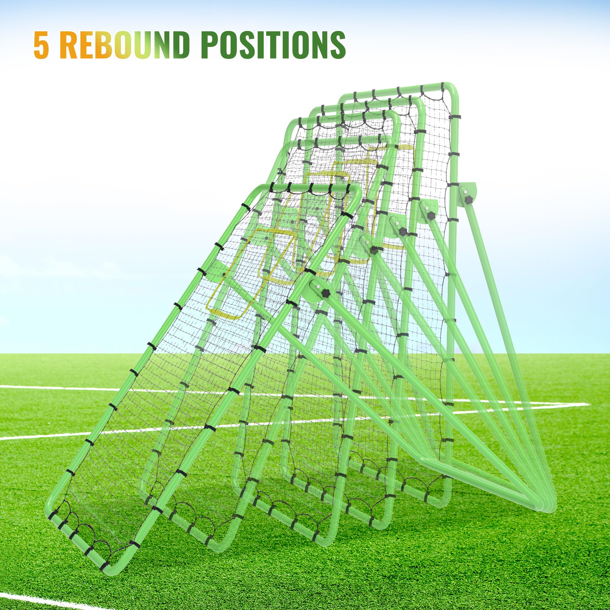 7x4ft Volleyball Rebounder Net with 5 Adjustable Angles - Solo Training & Practice Net with Target Strap | Perfect for Backyard Drills, Team Practice & Individual Skill Development
