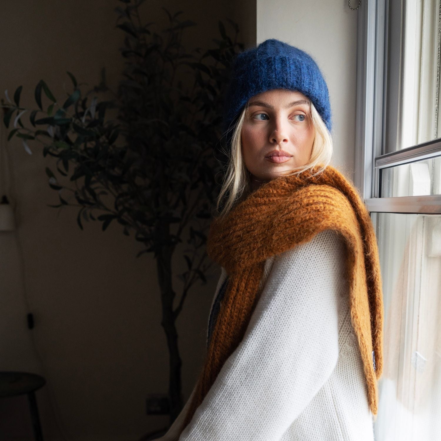 Women's Soft Mohair Beanie Hat - Warm Winter Knitted Cap for Cold Weather - Cozy Accessory for Outdoor Activities, Skiing, and Casual Wear