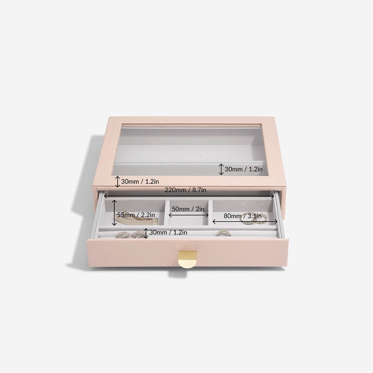 Elegant Classic Jewelry Box with Display Drawer - Perfect for Organizing Necklaces, Rings & Earrings - Ideal for Gift, Home Decor & Travel Storage