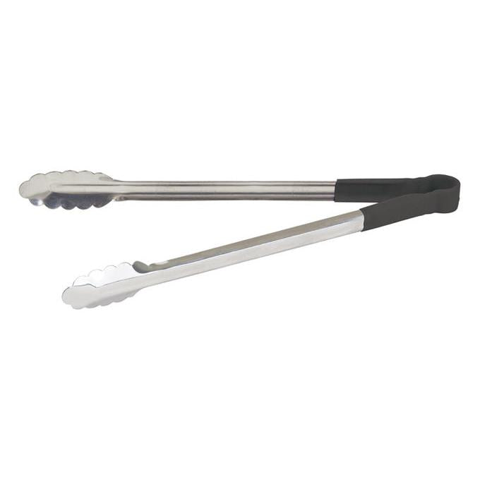 Winco 16-Inch Heat Resistant Heavy Duty Kitchen Tongs with Black Handle - Perfect for Grilling, BBQ, Cooking, and Serving Hot Food