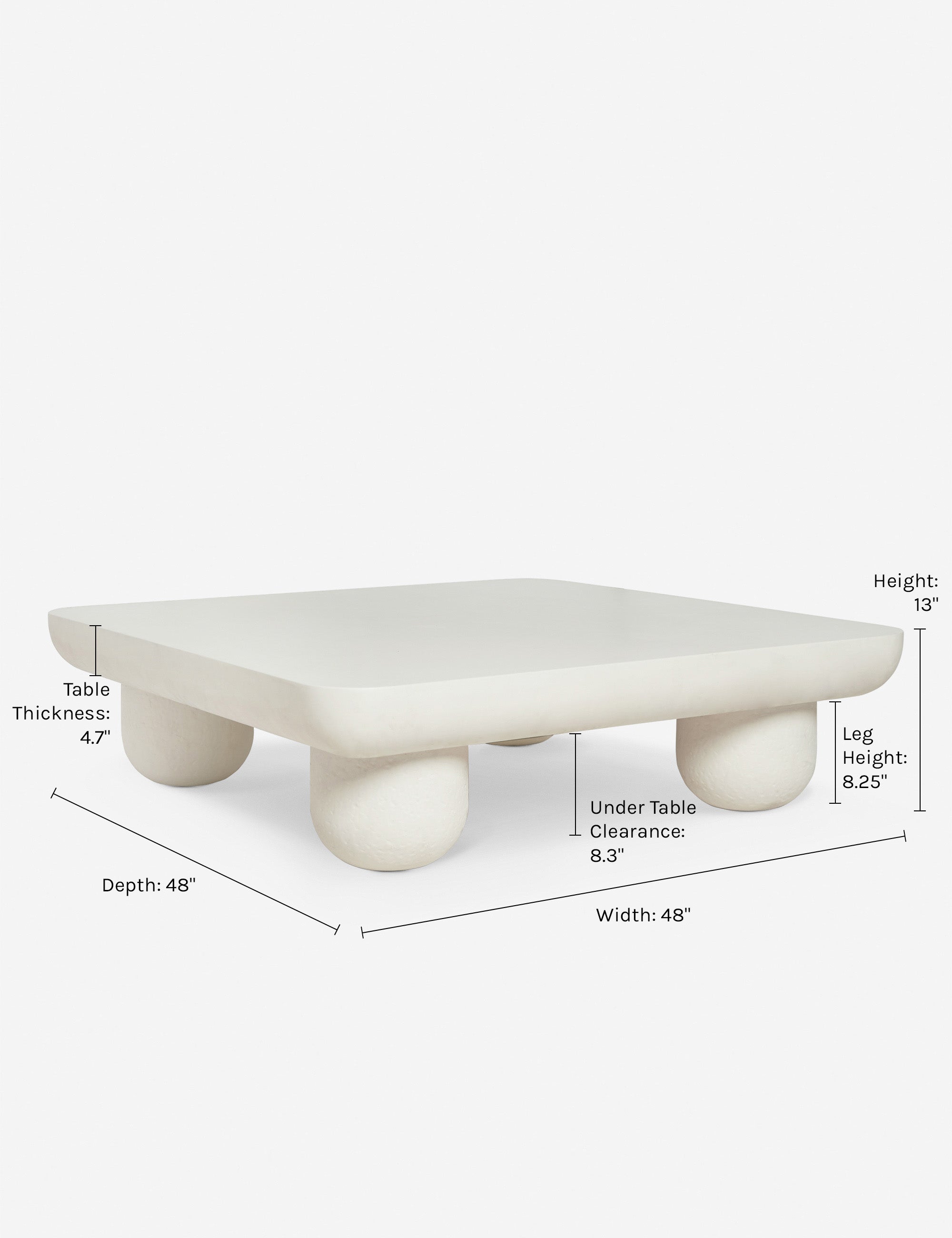 Sarah Sherman Samuel Clouded Square Coffee Table - Modern Minimalist Living Room Furniture for Home Decor & Stylish Interior Design