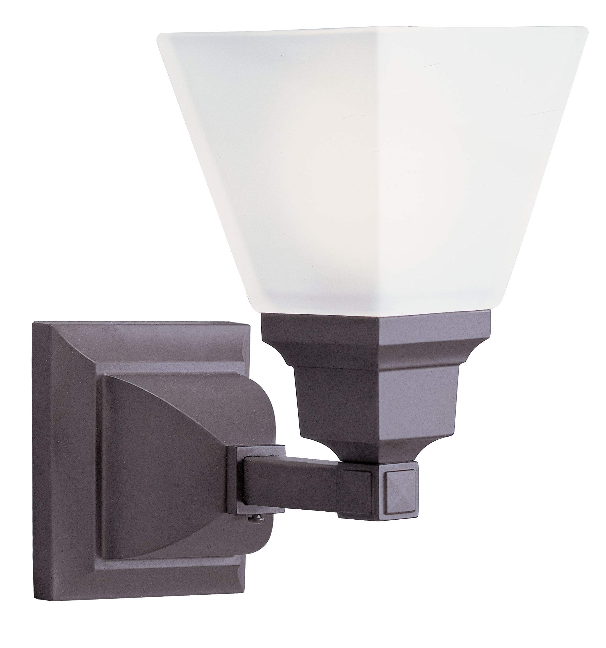 Livex Lighting 1031-07 Mission Style 1-Light Bathroom Vanity Light Fixture in Oil-Rubbed Bronze - Perfect for Bathroom, Powder Room, and Spa Decor