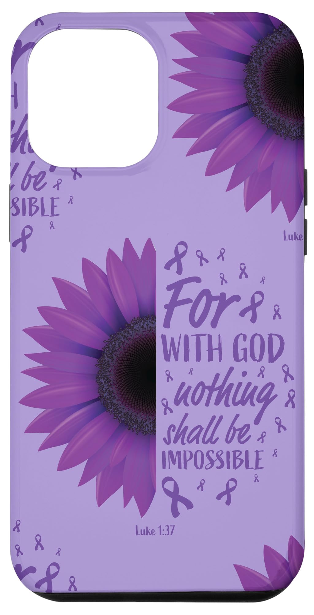 iPhone 12 Pro Max Lupus Awareness Phone Case - Purple Ribbon Design for Women - Durable Protective Cover for Daily Use, Work & Travel