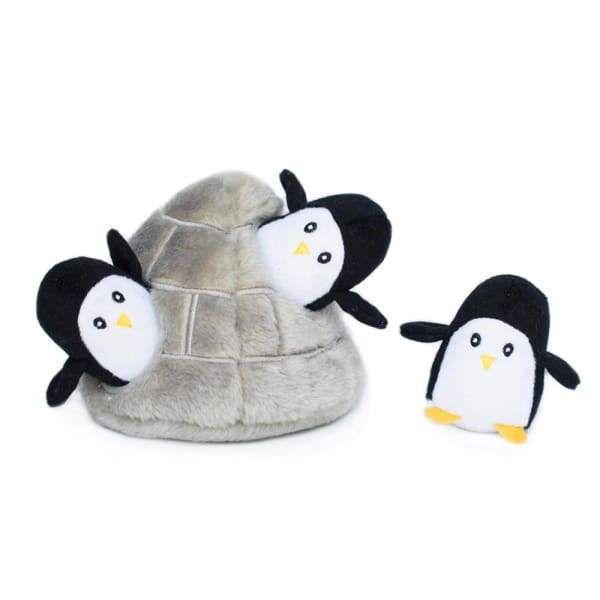 ZippyPaws Burrow Penguin Cave Dog Toy - Interactive Plush Hide & Seek Toy for Small & Medium Dogs - Perfect for Indoor Play, Training & Bonding Time